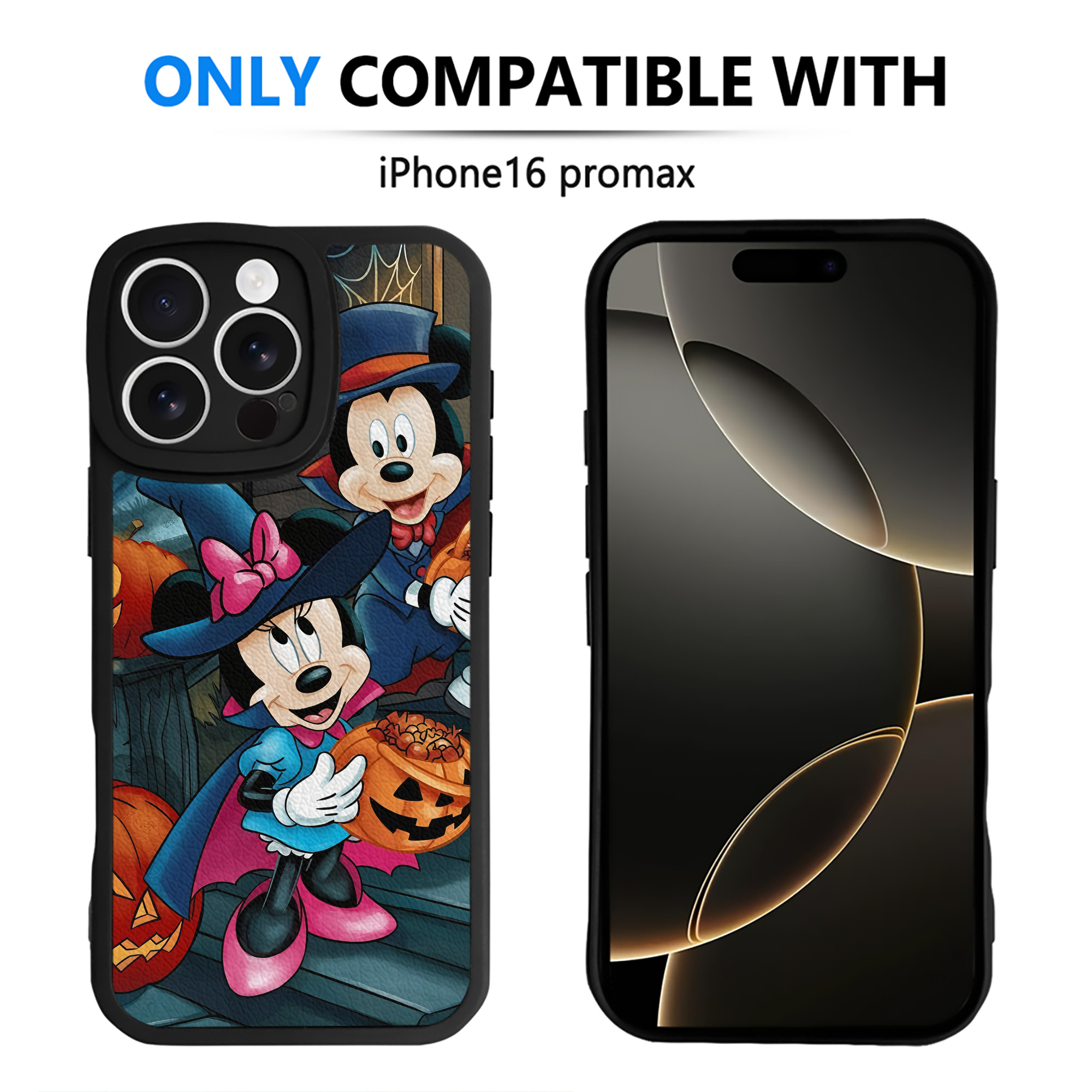 （画像用） ミッキーマウス Mickey Mouse 【iPhone 16シリーズ対応】シリコンスマホケース（レザー調） 材質：シリコン
